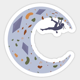 Moon Climber Blue Sticker